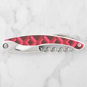 Red, pink, bold, lively, cool, trendy geometric corkscrew