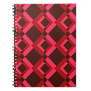 Red, pink, bold, lively, cool, trendy geometric notebook