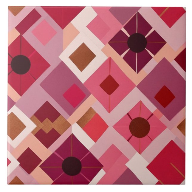 Red Pink Bronze Ceramic Tile (Front)