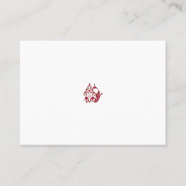 red pink brown illustration Design Place Card (Front)