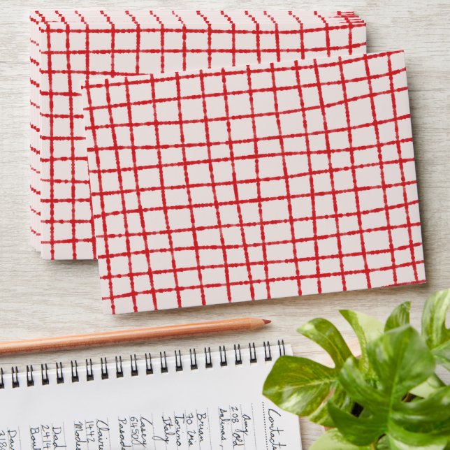 Red Pink Check Pattern Bold Chequered Envelope (Stacked)