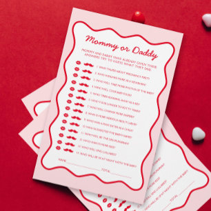 Red Pink Cherry Baby Shower Guess Who Game 