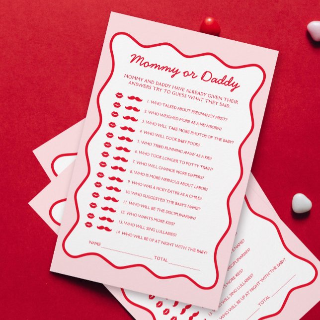 Red Pink Cherry Baby Shower Guess Who Game  (Creator Uploaded)