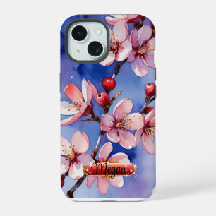Red-Pink Cherry Blossoms Night iPhone / iPad case