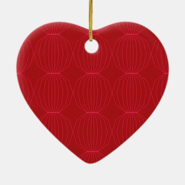 Red, pink, cool, unique, trendy, decorative art ceramic ornament (Back)