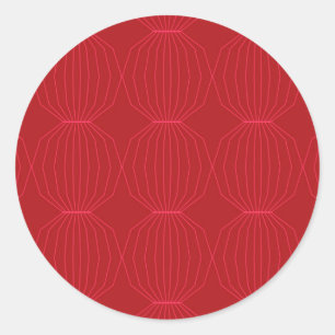 Red, pink, cool, unique, trendy, decorative art classic round sticker