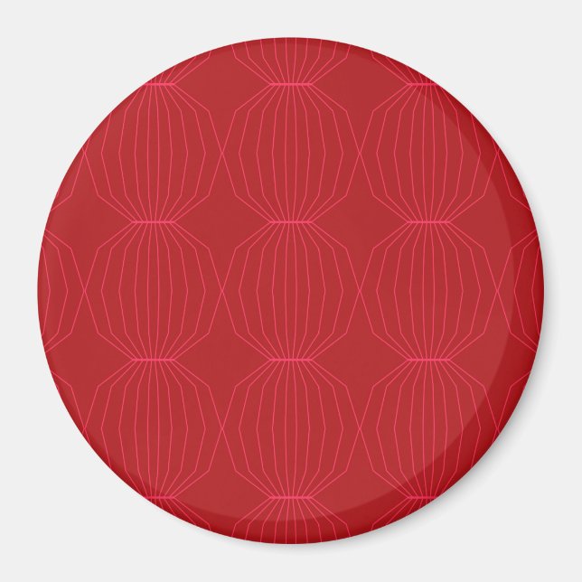 Red, pink, cool, unique, trendy, decorative art magnet (Front)