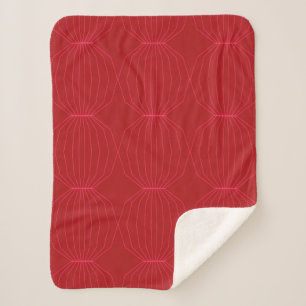 Red, pink, cool, unique, trendy, decorative art sherpa blanket
