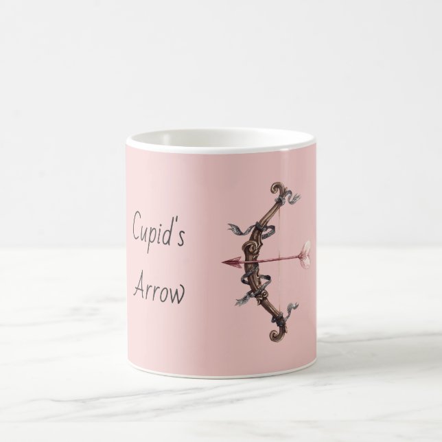 Red Pink Cupid's Arrow Bow Coffee Mug (Center)