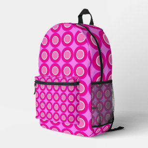 Red Pink Doughnuts With Filling On Pink Printed Backpack