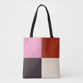 Red Pink Eggplant Ivory Tote Bag