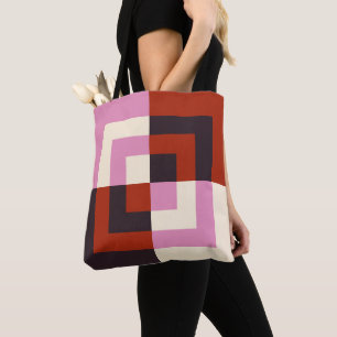 Red Pink Eggplant Ivory Tote Bag