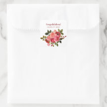 Red Pink Floral Rose Graduation