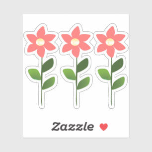 Red Pink Flowers Sticker