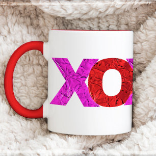 Red Pink Foil XOXO Valentine’s Day Modern Bold Mug