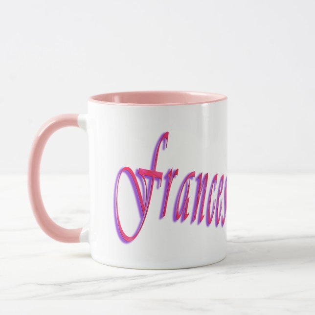 Red Pink Frances Name, Mug (Left)