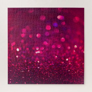 Red Pink Glitter: Abstract Bokeh Jigsaw Puzzle