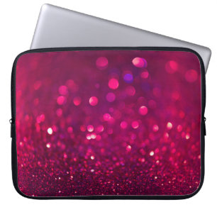 Red Pink Glitter: Abstract Bokeh Laptop Sleeve