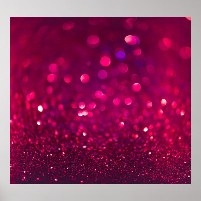 Red Pink Glitter: Abstract Bokeh Poster (Front)