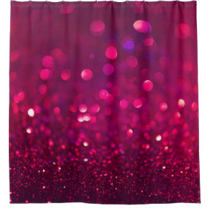 Red Pink Glitter: Abstract Bokeh Shower Curtain