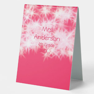 Red pink glitter sparkle Back to school teacher ap
