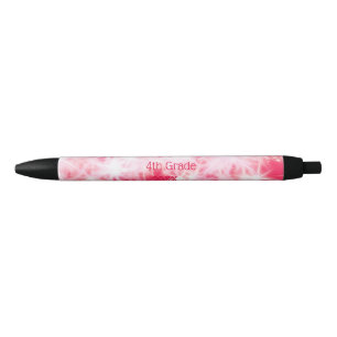 Red pink glitter sparkle Back to school teacher ap Black Ink Pen