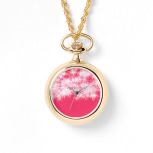 Red pink glitter sparkle Back to school teacher ap Watch