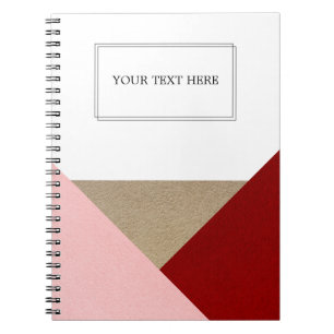 Red Pink & Gold Personalised Notebook