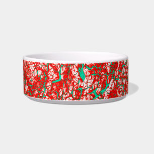Red Pink Green Abstract Pattern Bowl