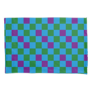 Red Pink Green Checkered Pattern Design  Pillowcase