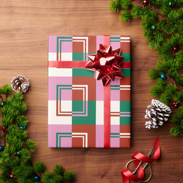 Red Pink  Green Wrapping Paper (Holiday Gift)