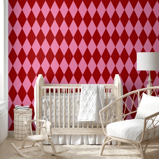 Red Pink Harlequin Chequered Design  Wallpaper (Creator Uploaded)