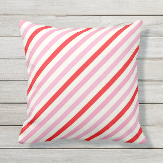 Red Pink Heart Valentine Retro Colourful Love Gift Outdoor Cushion