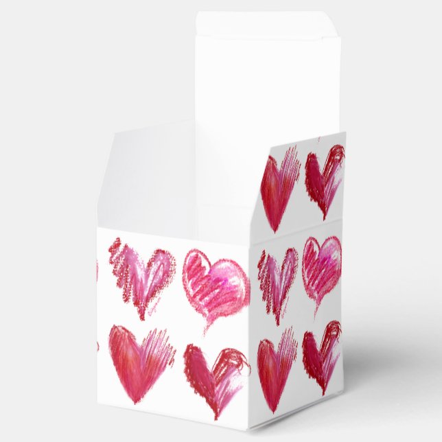 Red Pink Hearts 4 Paper Box (Opened)