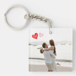 Red & Pink Hearts Valentine's Day Minimalist Key Ring