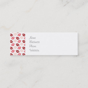 Red Pink Kiss Me Kisses Lips Valentine's Day Gifts Mini Business Card