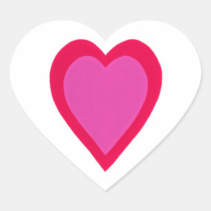 Red Pink Layered Hearts Stickers