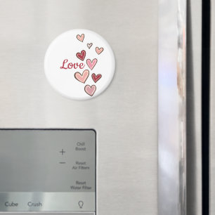 Red Pink Love Hearts Magnet
