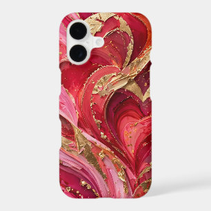 Red & Pink Marble Gold iPhone 11 Case