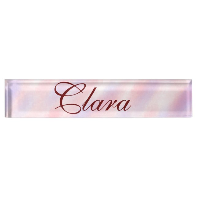 Red pink maroon watercolor abstract add namepastel nameplate (Front)