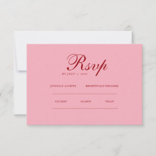 Red pink Minimalist Elegant   RSVP & QR Website