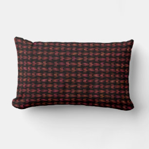 Red Pink Orange Weave Pattern Lumbar Cushion