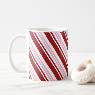 Red & Pink Peppermint Stripe Coffee Mug