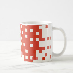 Red & Pink Pixel Pattern Coffee Mug