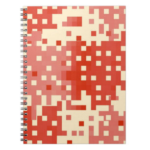 Red & Pink Pixel Pattern Notebook