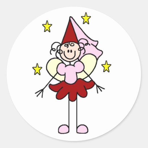 Red/Pink Princess Stick Figure Sticker | Zazzle