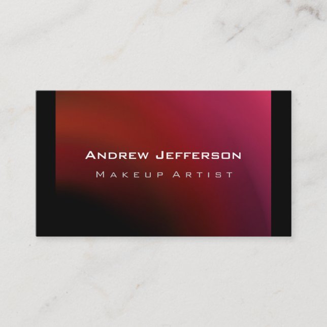 Red Pink Purple Black Makeup Artist Business Card (Front)