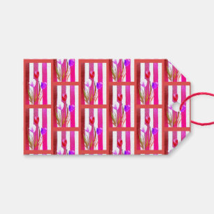 RED, PINK & PURPLE TULIPS Gift Tag