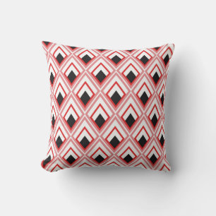 Red Pink Rhombuses Pretty Geometric Shapes Cushion