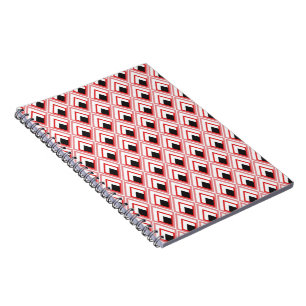 Red Pink Rhombuses Pretty Geometric Shapes Notebook